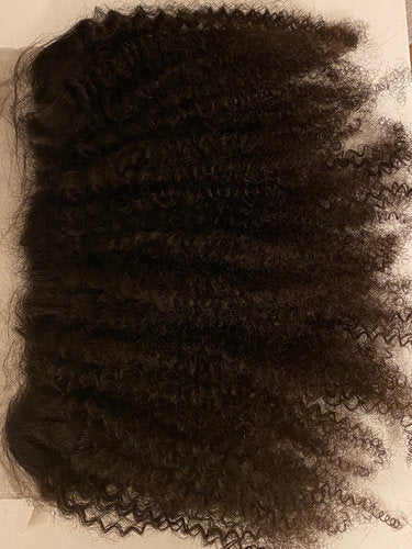 Lace Frontal Spitze (Oberkopfhaarteil) 40+cm - Afro-Kinky - Gelockt - Schwarz